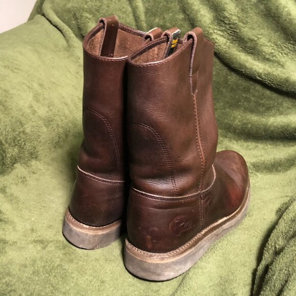 Roadmate Mens Work Boots Size 10.5 Brown Leather Pull On Mid Calf Almond Toe - Picture 12 of 15